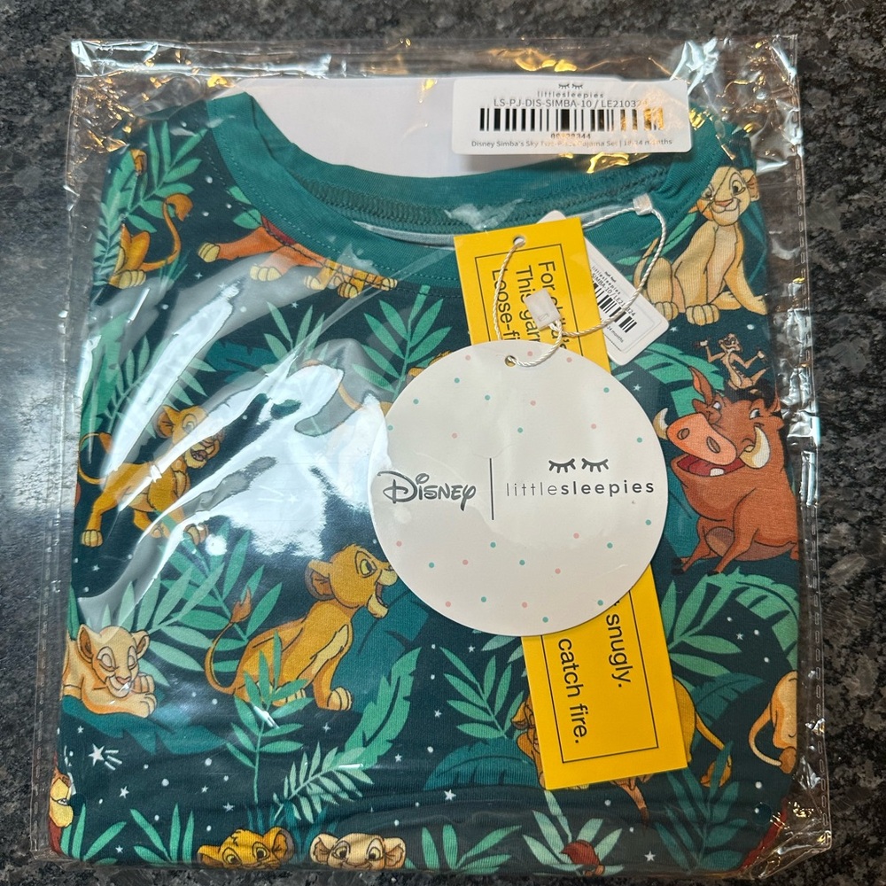 NWT Little Sleepies Disney Lion King Pajama Set 18-24 months